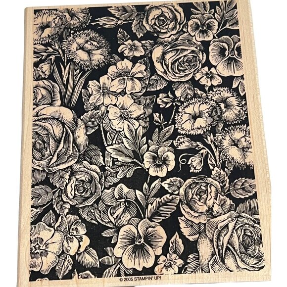 Stampin Up! 2005 Floral Rubber Wood Stamp Set - Picture 1 of 3